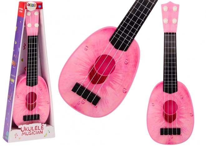 Children's Peach Themed Pink Ukulele