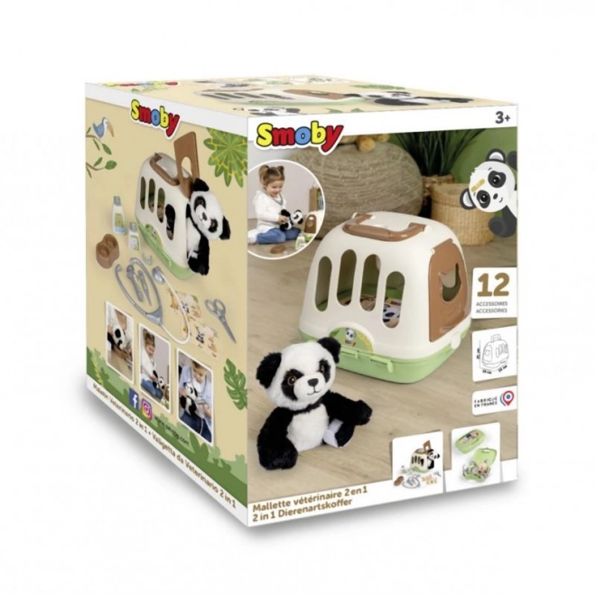 Veterinary Kit with Panda and Carrying Box 2-in-1