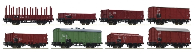 Roco 8-piece Czechoslovak State Railways Freight Car Set