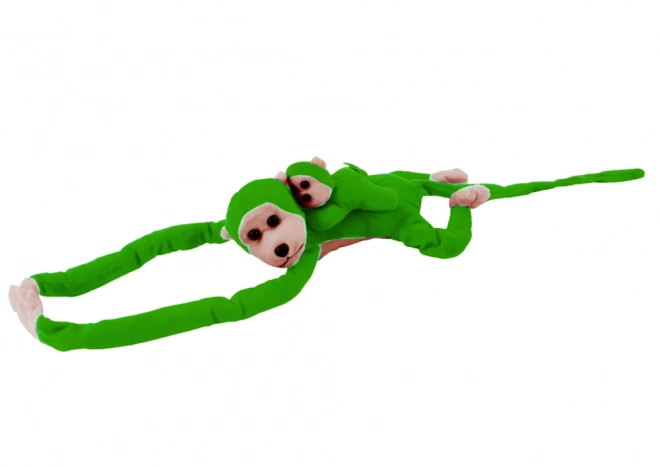 Plush Monkey Toy with Baby Green 70 cm