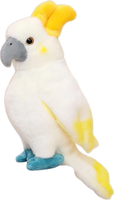 Pappagallo cacatua di peluche bianco 35 cm