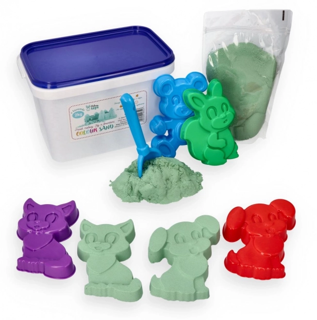 Kinetic Sand 2 Kg Mint with Animal Molds and Shovel