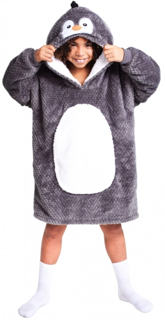 Cozy Noxxiez Warm Penguin Hoodie Blanket for Kids