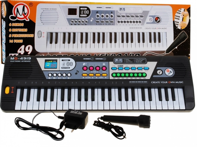 49-Key Kids Keyboard with Microphone and Recording