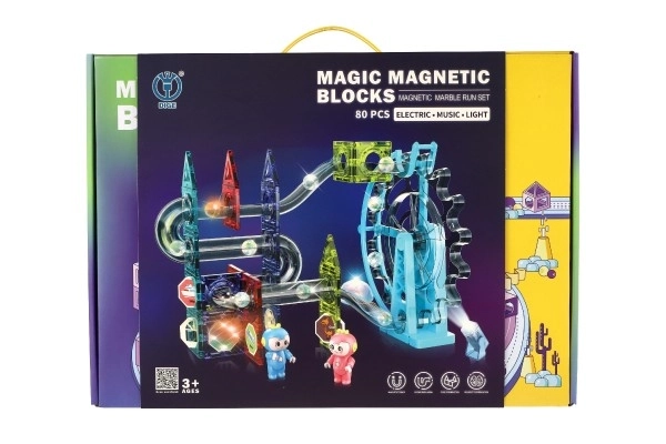 Magnetic Marble Track Set with Light-Up Balls