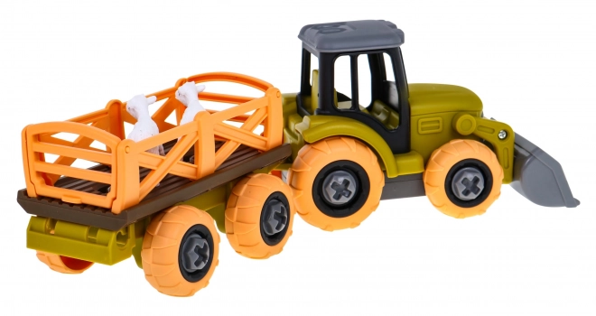 Dismantle Tractor Set with Trailer and Sheep for Kids 3+