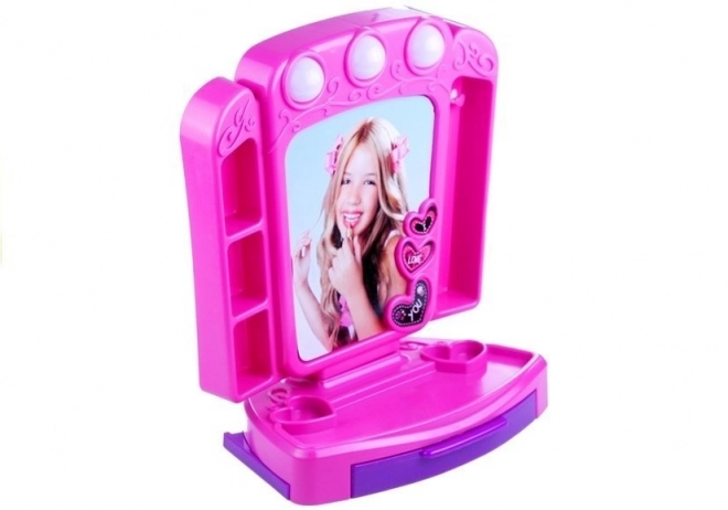 Makeup Vanity Set with Mirror and Lights for Girls