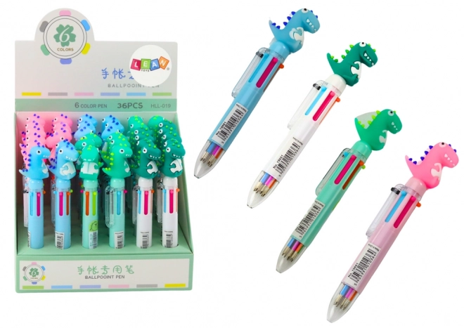 Multicolor Dinosaur Pen 6 Colors