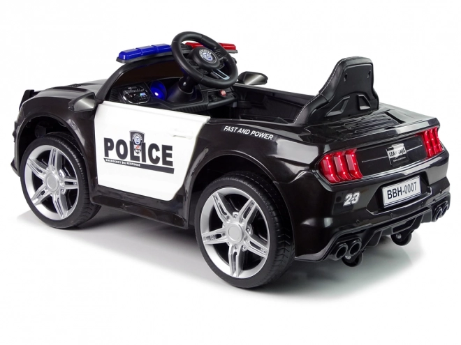 Black Police Battery-Powered Car