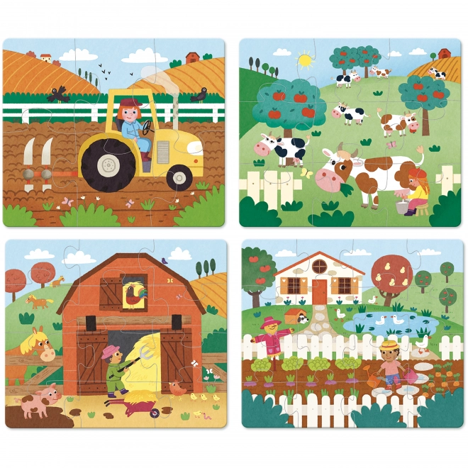 Wooden Farm Puzzle Set 4 in 1