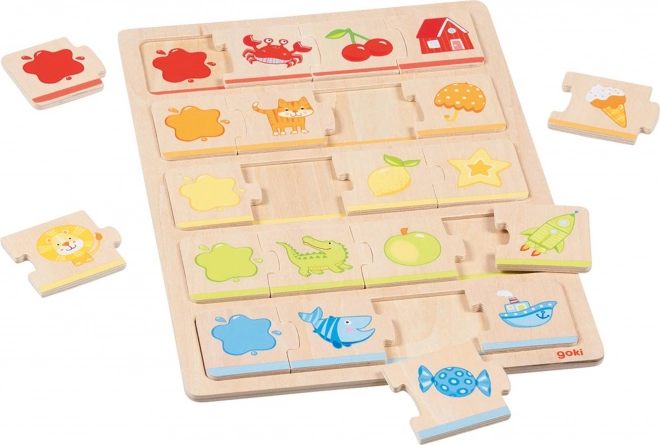 Puzzle en bois Goki Couleurs