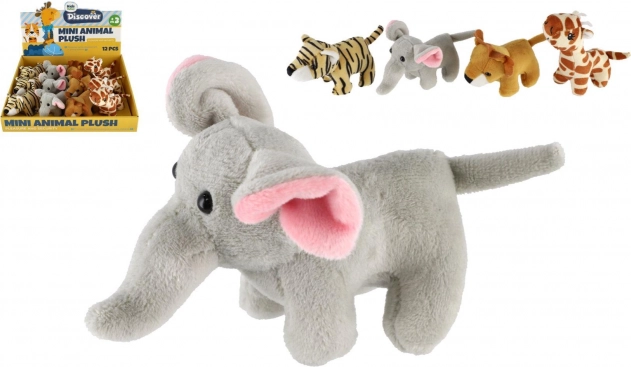 Plush Safari and Zoo Animals 10–15 cm, Mixed Species