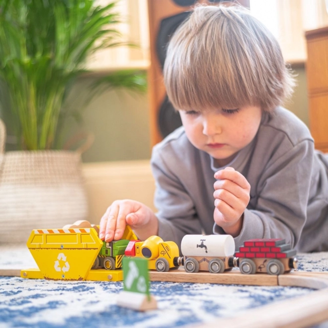 Recycling Container for Wooden Train Set