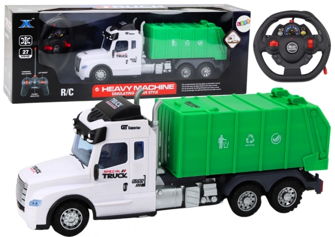 Remote Control Green Garbage Truck with Lights and Sounds