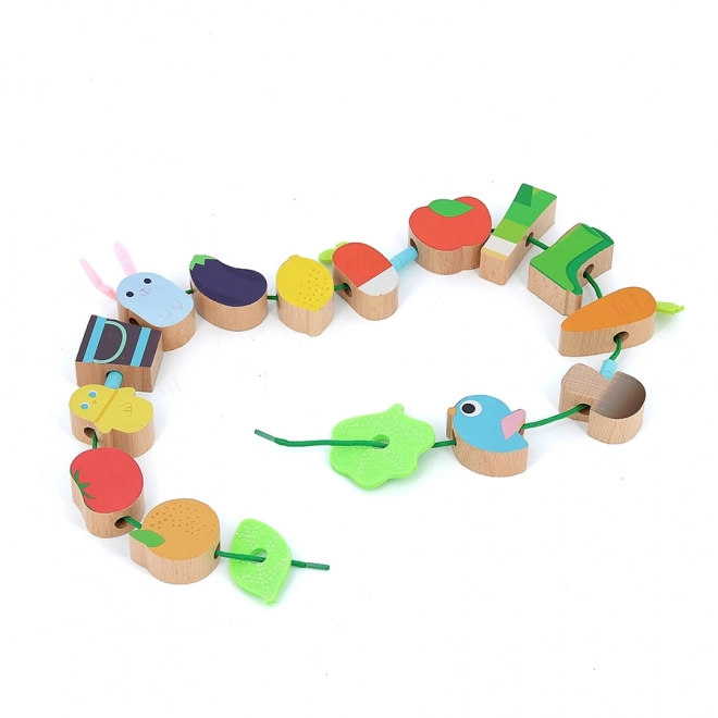 Vilac Wooden Bead Lacing Set - Farmyard