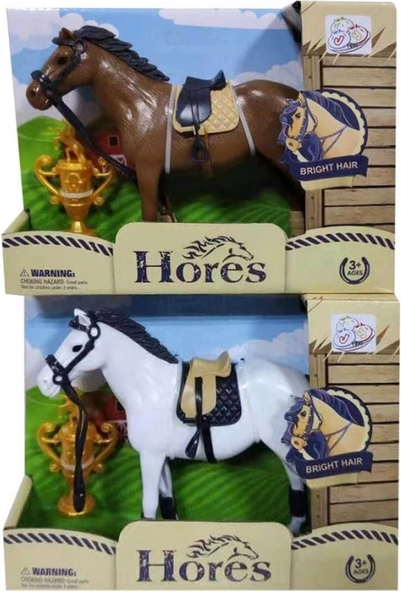 Paard met accessoires 12 cm