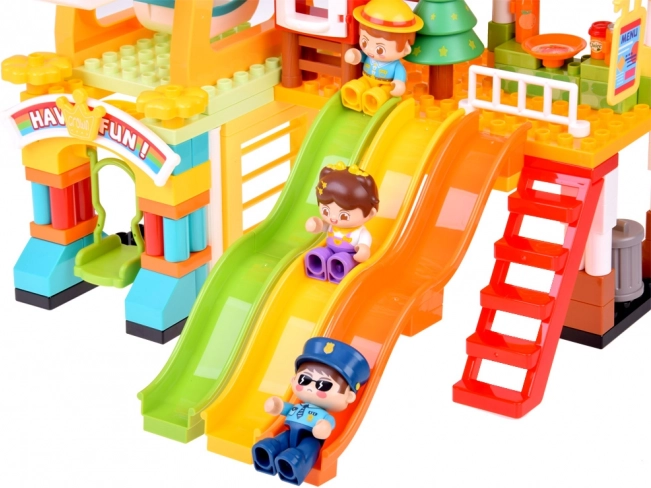 Large Colorful Blocks Happy Park Playground with Slides 235 pcs