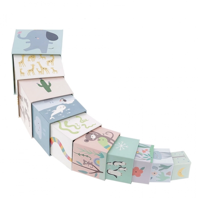 Vilac Stacking Tower Animal Blocks with Numbers