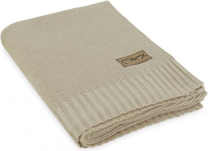 MoMi HUG knitted baby blanket beige