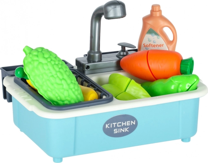 Lavello realistico con scolapiatti per giochi con acqua e di lavaggio