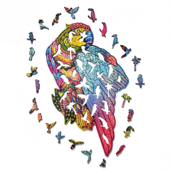 Colorful Wooden Parrot Puzzle