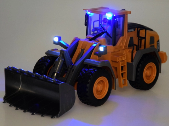 Remote Controlled Bulldozer with Moving Arm, Lights, and Sounds