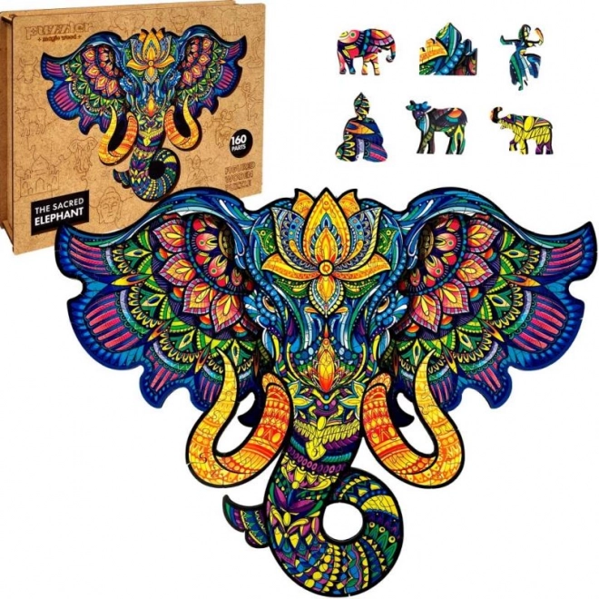 Wooden Colorful Puzzle Sacred Elephant