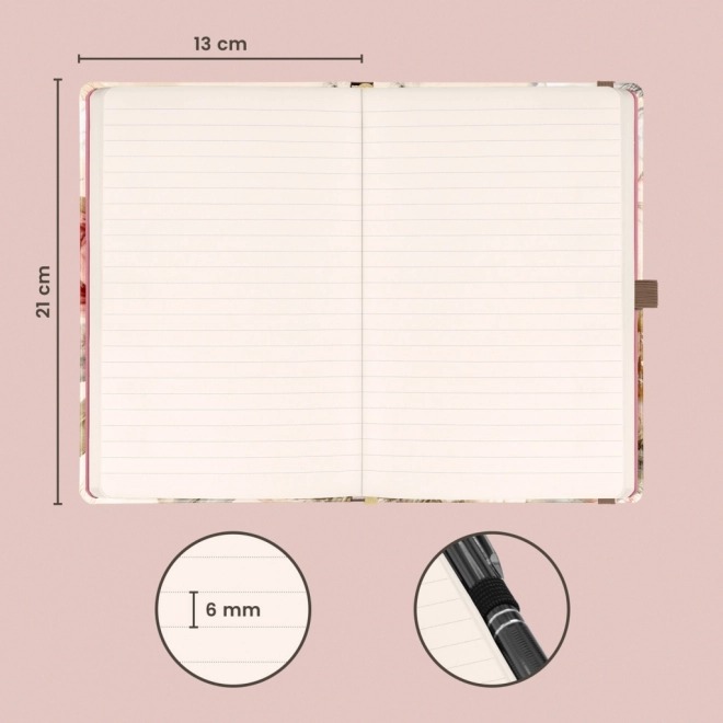 Notique Lined Notebook Blush Flowers