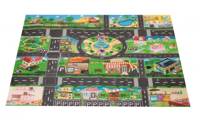 Waterproof Play Mat with City Roads and Traffic Signs