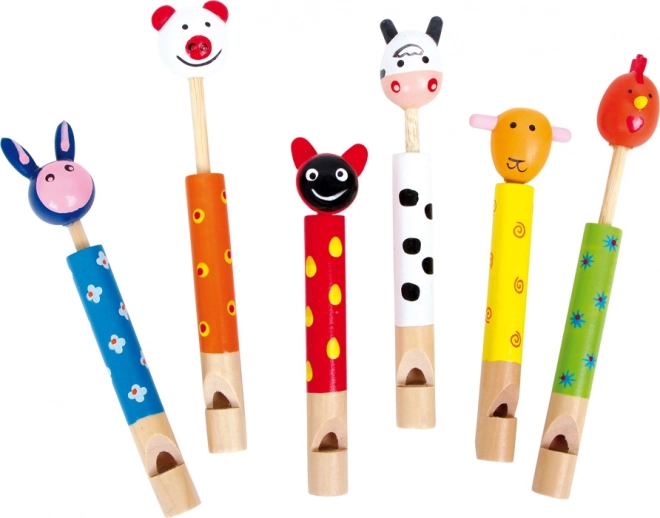 Small Foot Children's Wooden Whistles Animals Set of 6