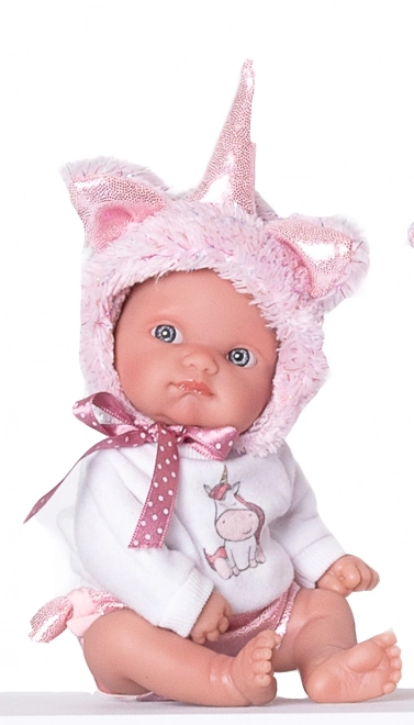 Pink Unicorn Baby Doll with Vinyl Body by Antonio Juan