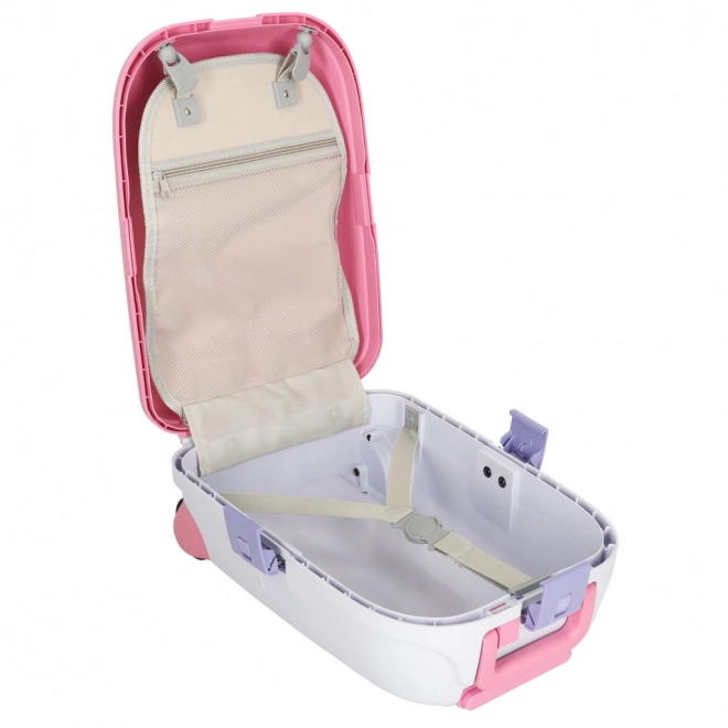 Children's Travel Suitcase with LED Wheels - Pink