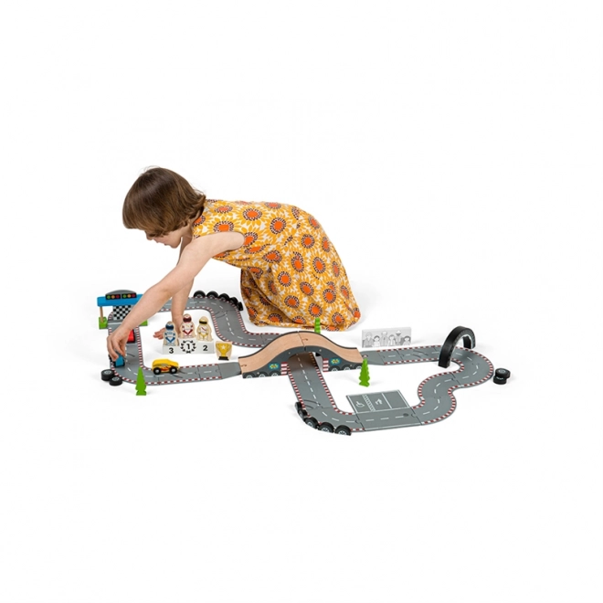 Bigjigs Racing Day Wooden Track Set