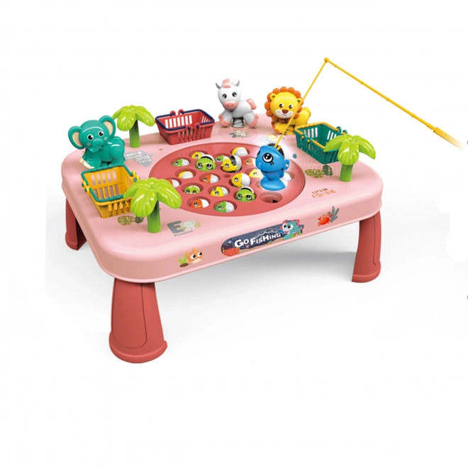 Interactive Fishing Game Table Pink