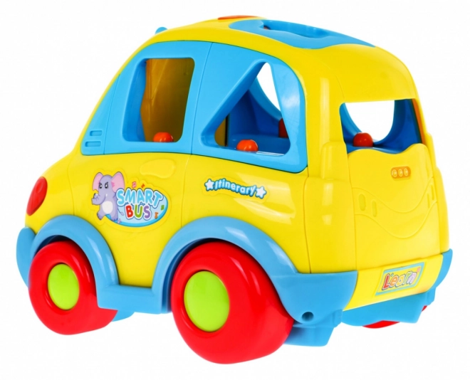 Interactive Smart Bus for Kids 18m+ with Sounds, Lights, Shape Sorter, and Transforming Blocks