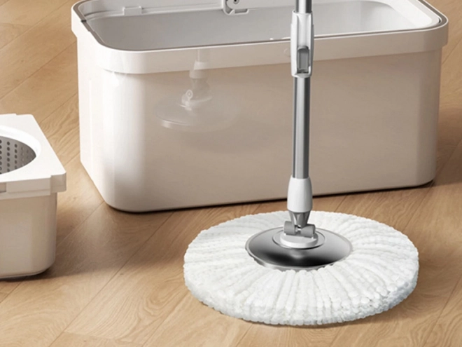 Rotary Mop with 360 Spin Turbo Bucket and 2 Microfiber Pads