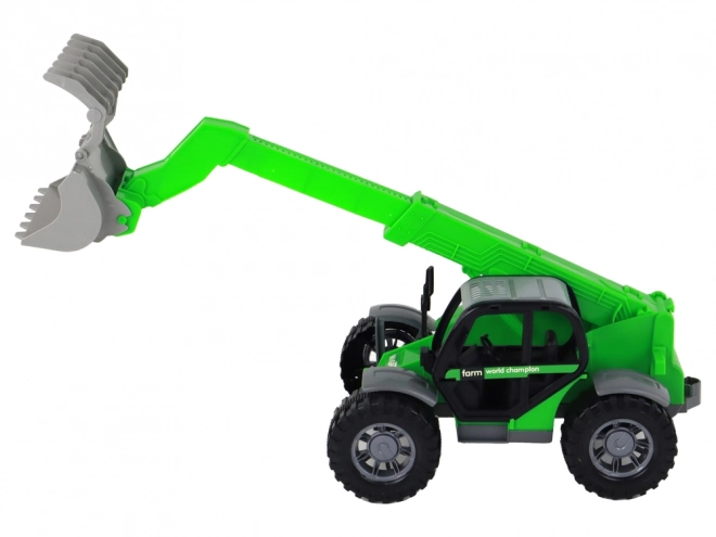 Green Farm Tractor with Crane