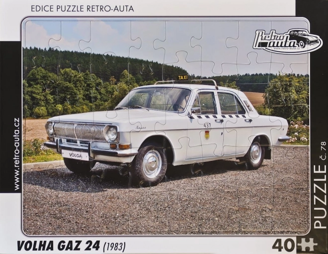 Retro cars puzzle featuring volga gaz 24 (1983) 40 pieces