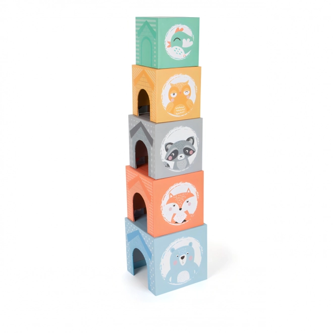 Small Foot Stacking Tower with Animal Pastel