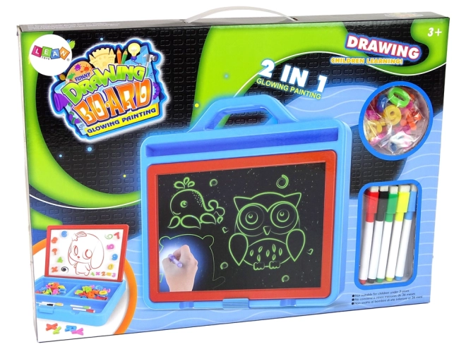 Magnetic Drawing Board with Glowing Paint 2-in-1