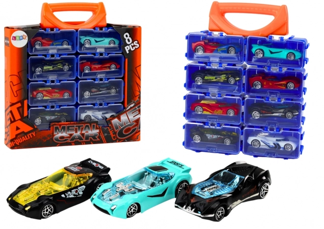 Metal Toy Cars Set in Carrying Case