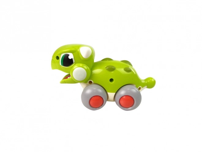 Green Dinosaur On Wheels Figurine