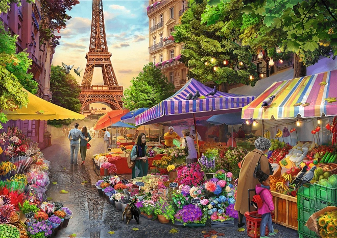 Vibrant parisisk scene fuld af detaljer