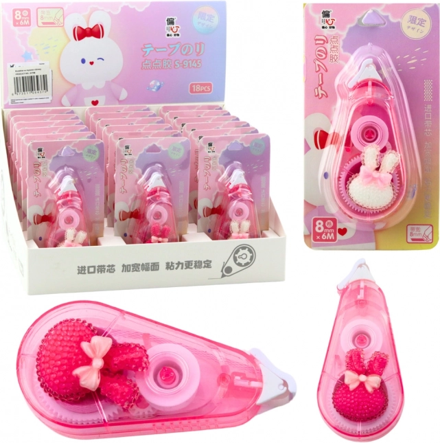 Corrector in pink tape with decoration