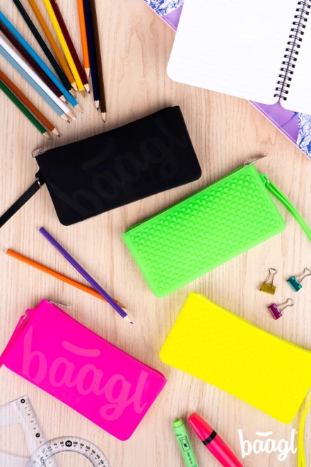 Neon Yellow Silicone Pencil Case