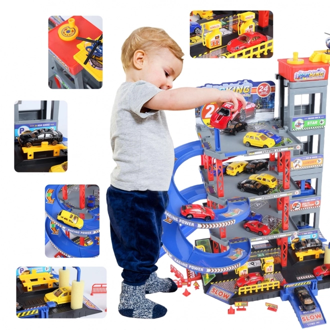 Woopie Multilevel Parking Garage with Car Wash and Helicopter