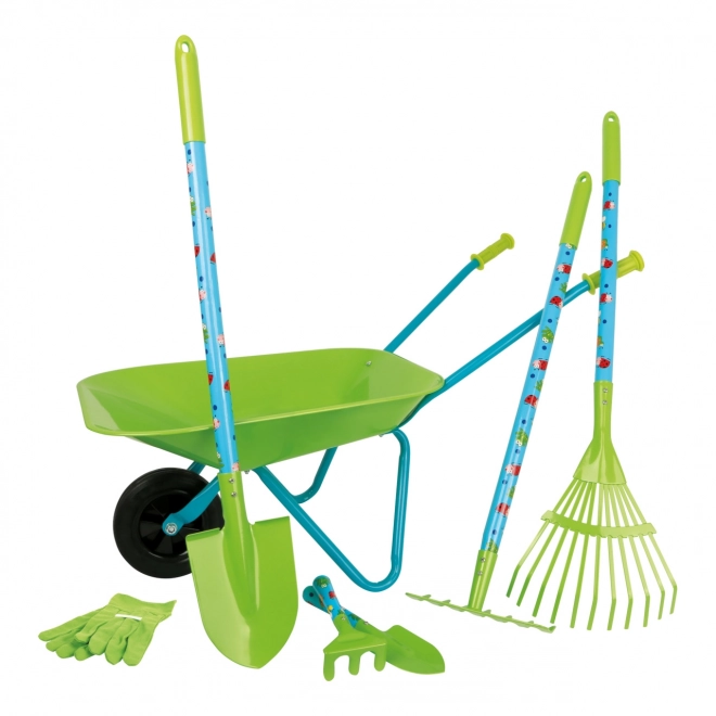 Gardener Set with Wheelbarrow, Shovel, and Rake