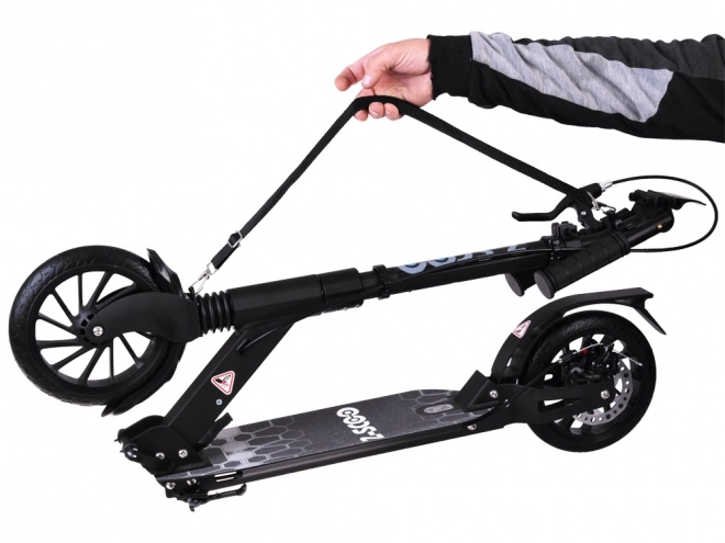 Large Foldable City Scooter with Suspension and Brakes – Black