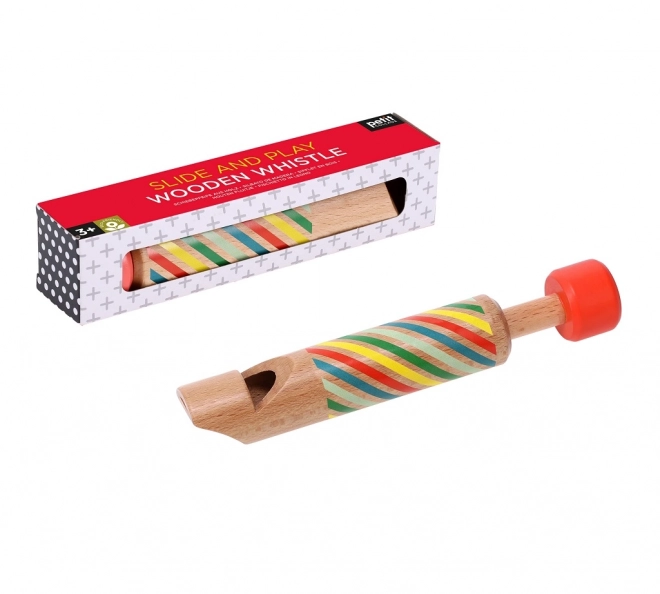 Wooden Whistle with Rainbow Stripes