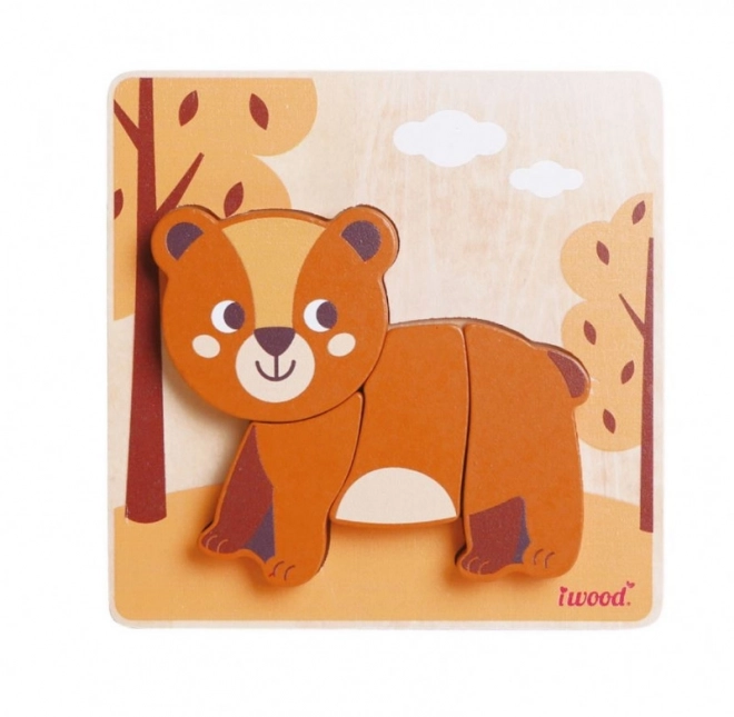 Wooden Animal Puzzle Bear